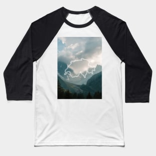 Switzerland Country Map | Luminous Landscapes Baseball T-Shirt